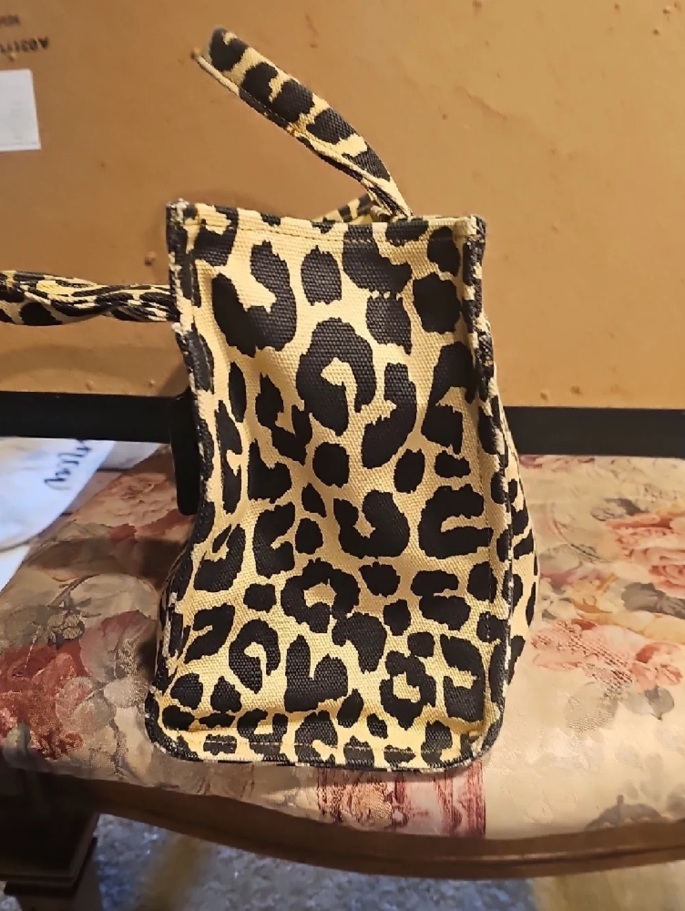 Coach Leopard-Print Canvas Tote in Black and Tan - Picture 9 of 11